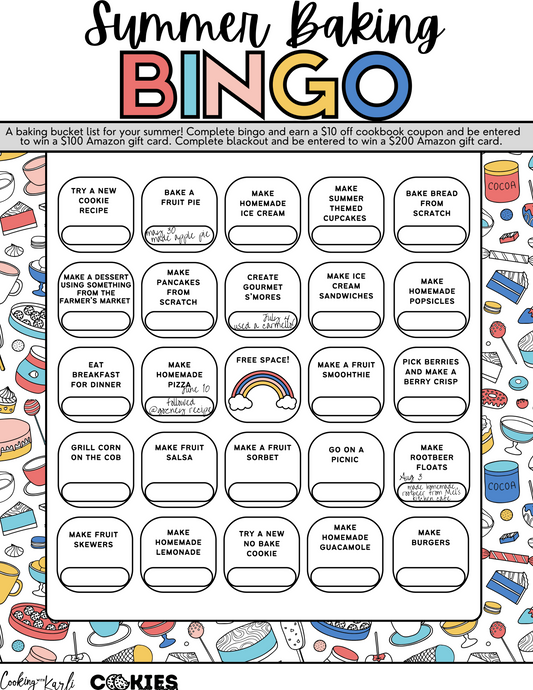 Free Summer Baking Bingo Card