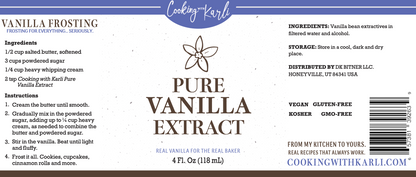 100% Pure Vanilla Extract- Cooking with Karli (4oz bottle)